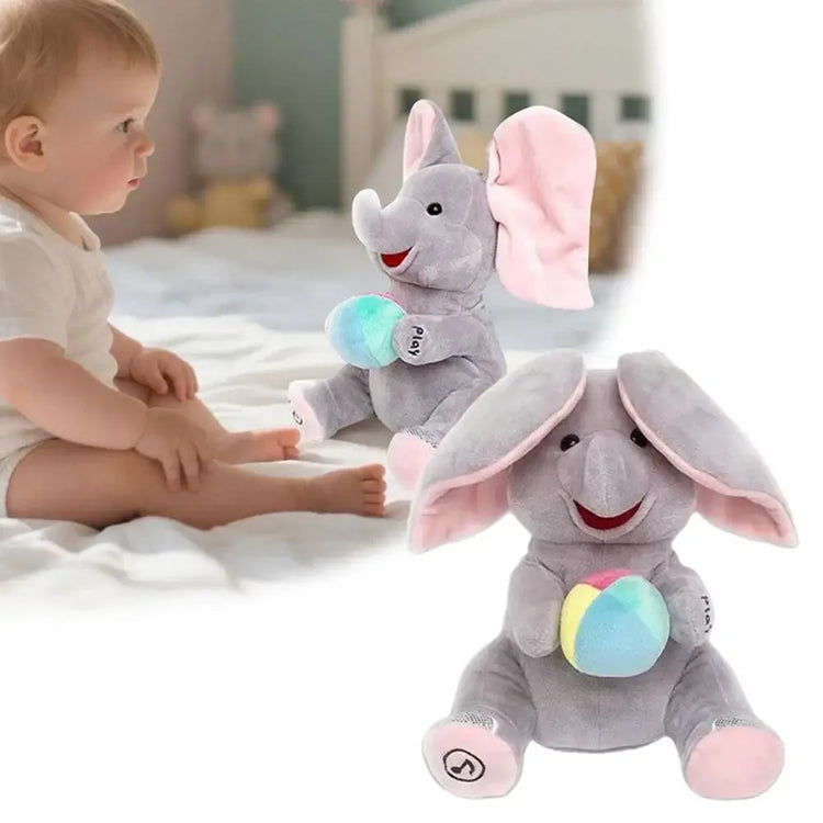 Hide-And-Seek Elephant Plush Toy Baby Interactive Singing Musical Toy For Soothing Children Head Up Training Toys Christmas Gift