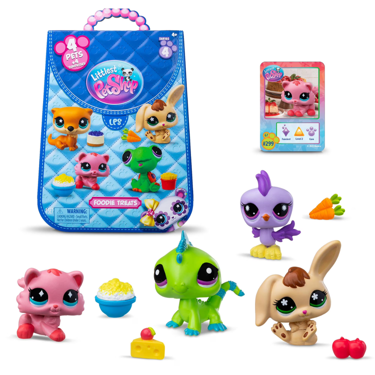 Littlest Pet Shop Foodie Treat Surprise 4-Pack Bobble Head Pets Series 4