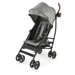 Contours MaxLite Deluxe Lightweight Umbrella Stroller Graphite Gray Vegan Leather Handles All Wheel Suspension