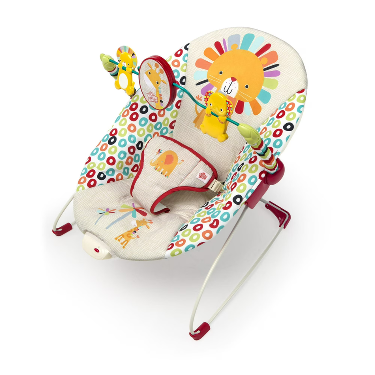 Bright Starts Playful Pinwheels Baby Bouncer | Portable Infant Vibrating Seat with Toys