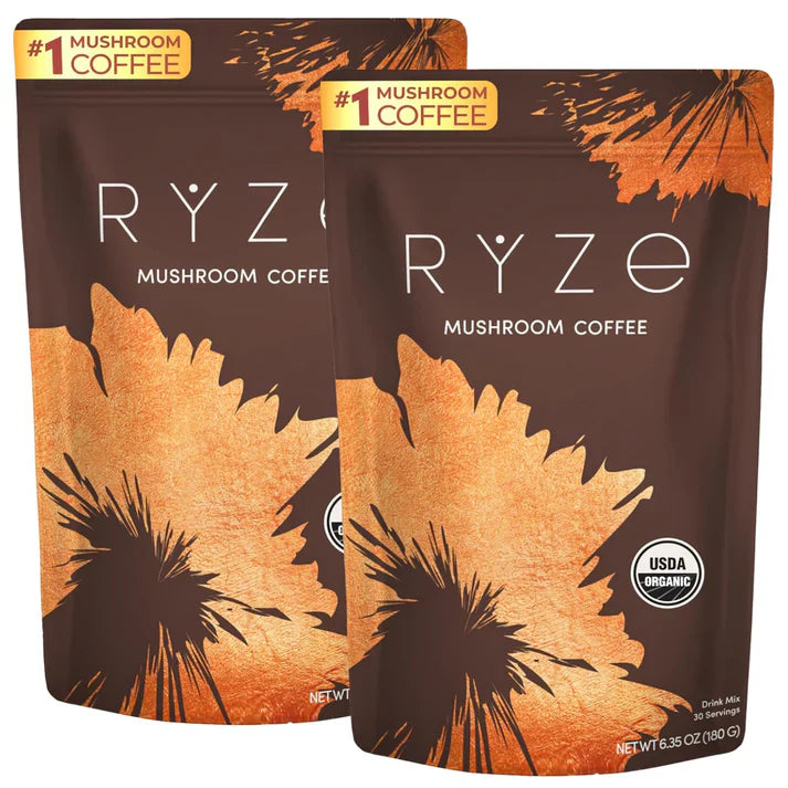 RYZE Mushroom Instant Coffee 6.35 fl oz. 30 servings (2 Pack)
