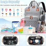 Diaper Bag Backpack Baby Bag, Baby Girl Boy Diaper Bag for Dad Mom with Pad, Travel Large Diaper Bags with Pacifier Case