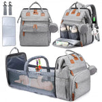 Multifunctional Bed Diaper Backpack Baby Girl Boy Nappy Changing Bag Large Capacity Folding Crib Nursing Mommy Bag for Travel