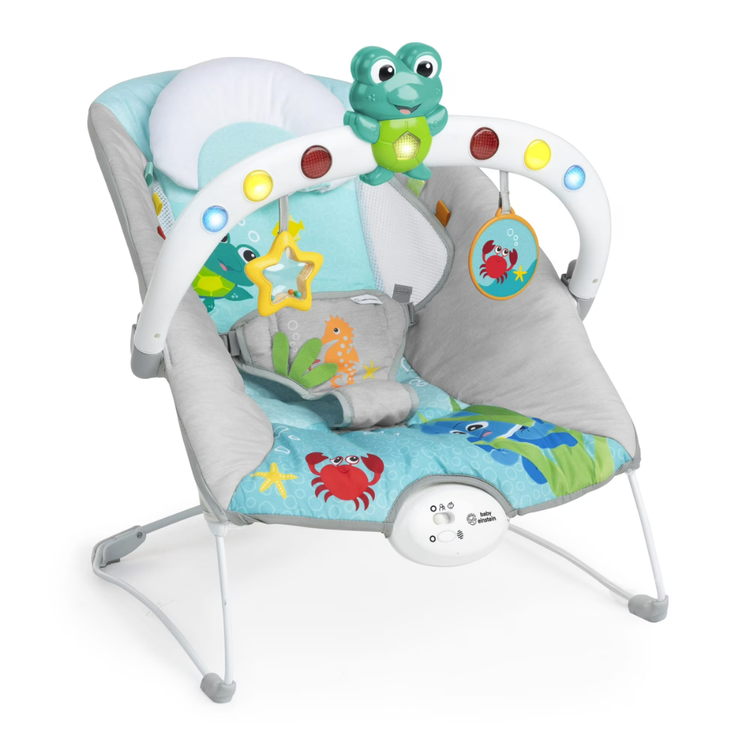 Baby Einstein Ocean Explorers Neptune Musical Bouncer | Interactive Infant Seat with Lights & Sounds
