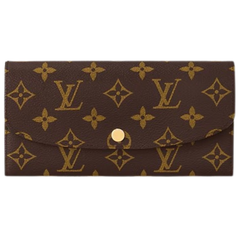 Louis Vuitton Wallet Leather Purse Emilie Monogram Envelope Long Brown Canvas