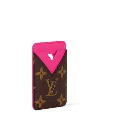 Louis Vuitton Card Holder Monogram Macassar MagSafe Magnetic Pink Trim