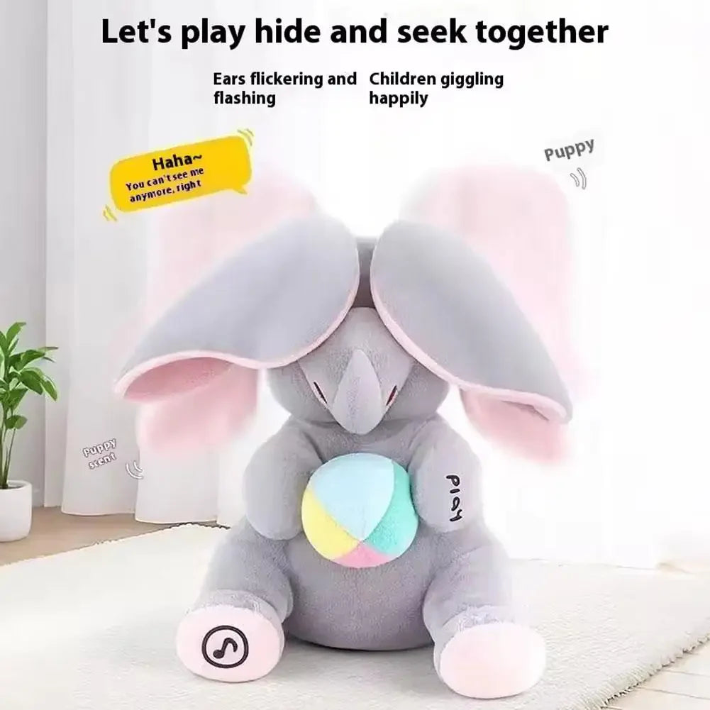 Hide-And-Seek Elephant Plush Toy Baby Interactive Singing Musical Toy For Soothing Children Head Up Training Toys Christmas Gift