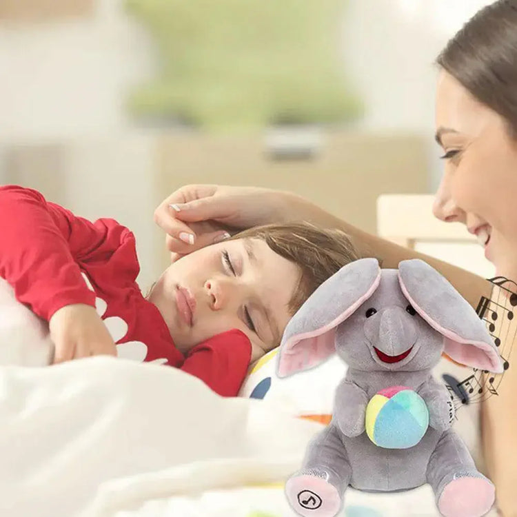 Hide-And-Seek Elephant Plush Toy Baby Interactive Singing Musical Toy For Soothing Children Head Up Training Toys Christmas Gift