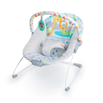 Bright Starts Safari Fun Vibrating Infant Bouncer | Portable Baby Seat With Toys
