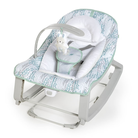 Ingenuity Keep Cozy 3-in-1 Vibrating Infant Toddler Baby Bouncer Rocker Gray Stationary Seat