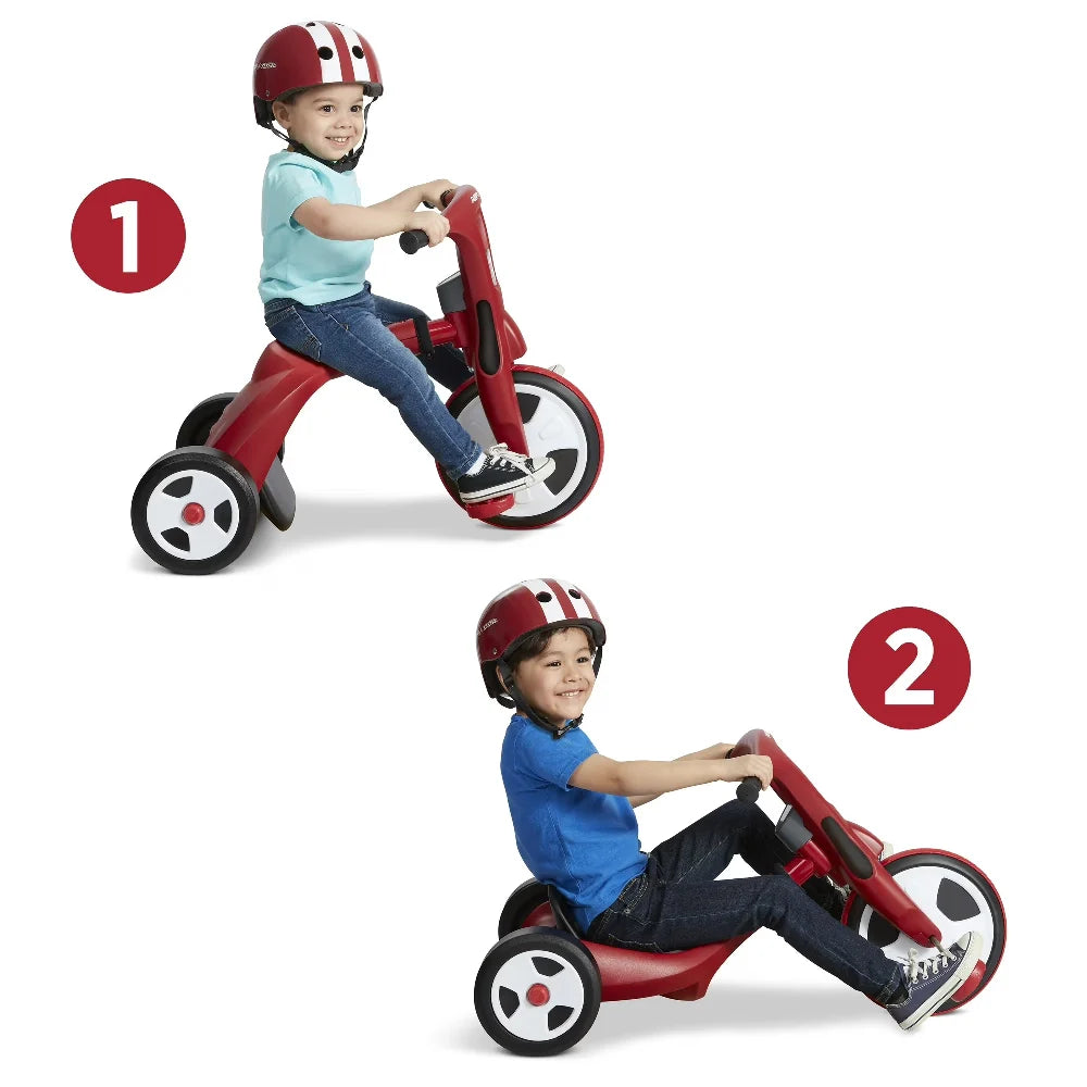 Radio Flyer Twist Trike 2 in 1 Kids Tricycle | Adjustable Chopper Trike Ages 2-7 Years