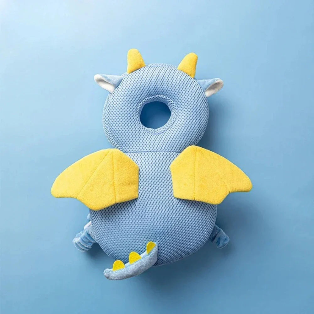 Blue unicorn-shaped baby head protection pillow