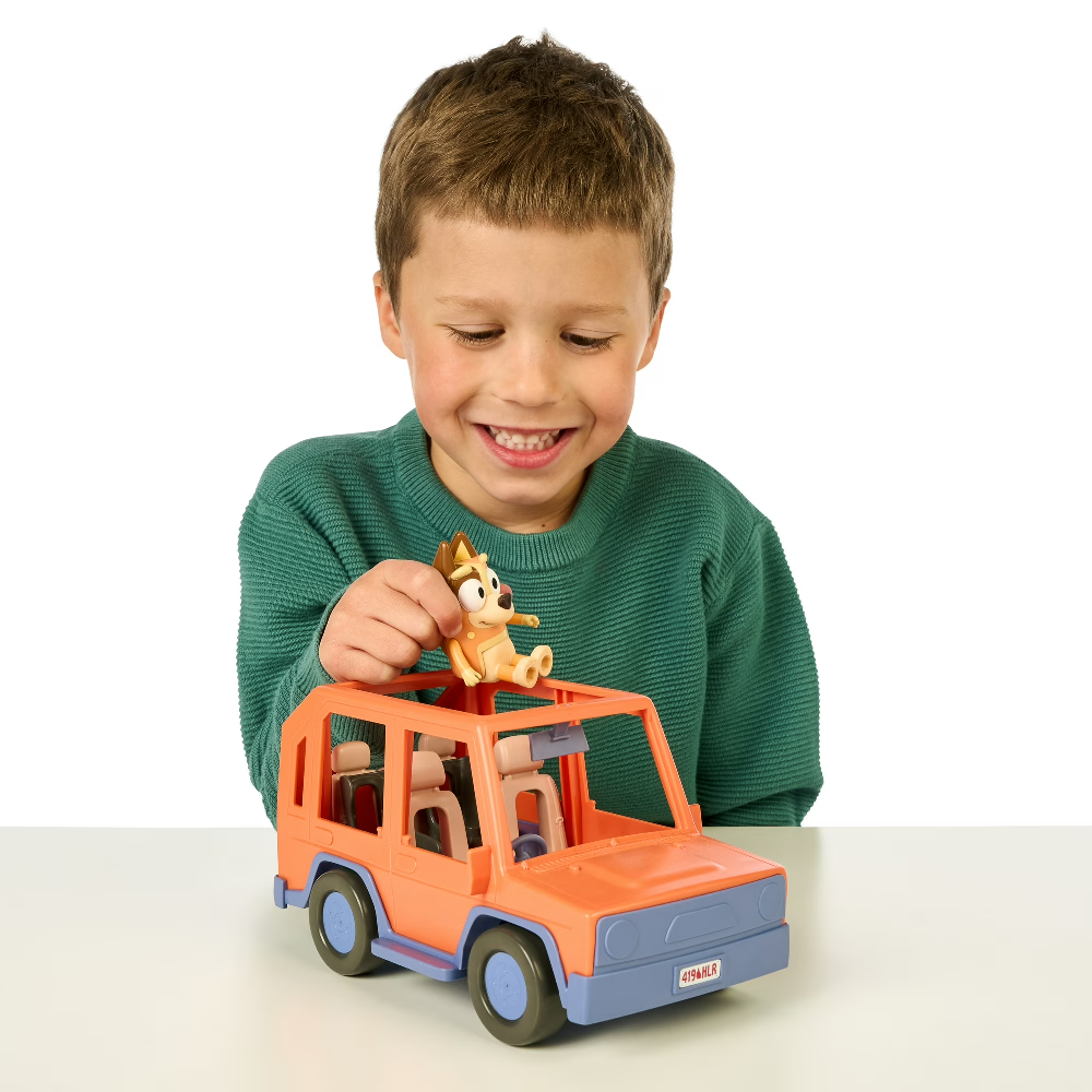 Bluey Heeler Family Road Trip 4WD Vehicle Toy | Includes Poseable Chilli Figure for Kids Ages 3+