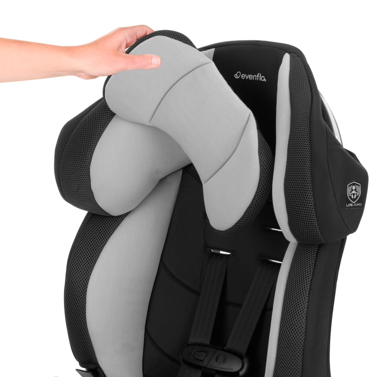 Evenflo Chase Plus 2-in-1 Harnessed Booster Car Seat Huron Black | High Back Booster with 5-Point Harness & Cup Holders