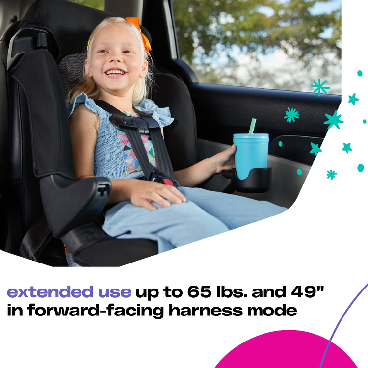 Cosco Kids Finale 2-in-1 Toddler High-Back Booster Car Seat Braided Twine II Lightweight Portable 5-Point Harness