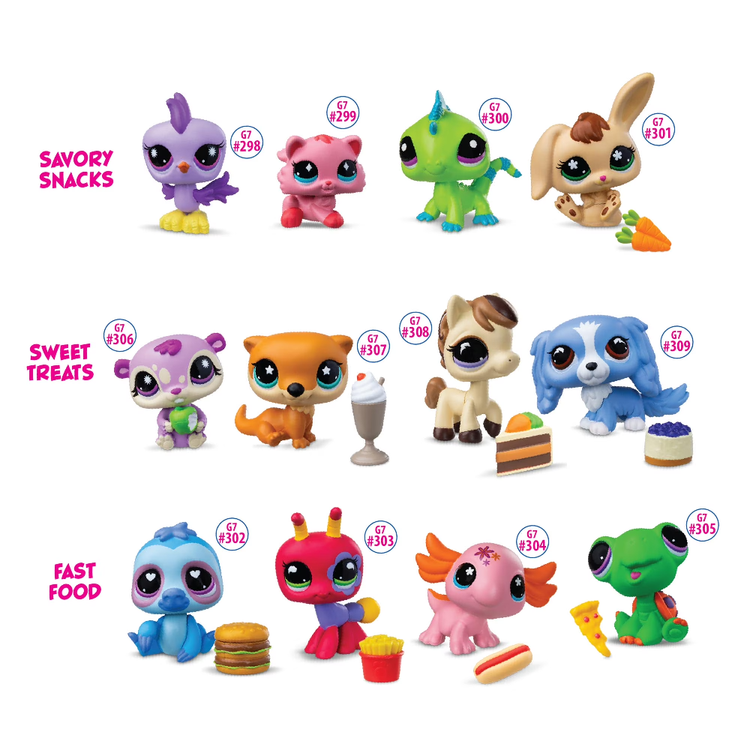 Littlest Pet Shop Foodie Treat Surprise 4-Pack Bobble Head Pets Series 4