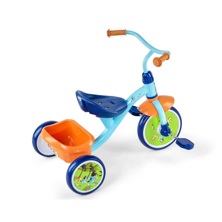 Bluey 10 Inch Toddler Tricycle With Rear Basket | Kids Trike Bike Ages 2-5 Years