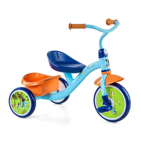 Bluey 10 Inch Toddler Tricycle With Rear Basket | Kids Trike Bike Ages 2-5 Years