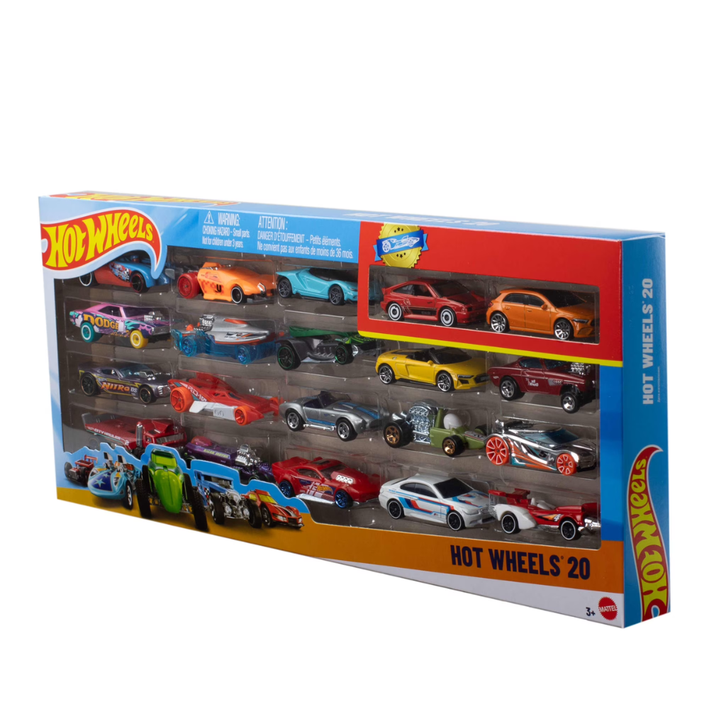 Hot Wheels 20-Car Gift Pack Collectible 1:64 Scale Toy Sports & Race Cars Assorted Styles