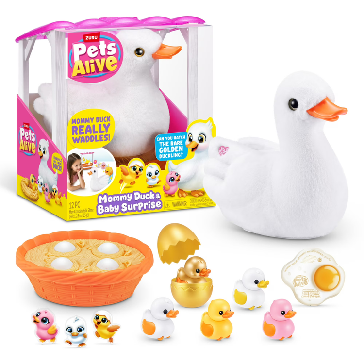 Pets Alive Mommy Duck & Baby Surprise Interactive Waddle & Hatch Toy By ZURU