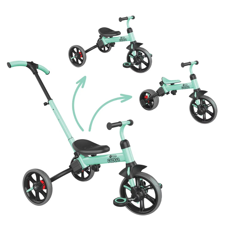Yvolution Velo Flippa 4 in 1 Toddler Tricycle | Kids Balance Bike with Push Handle Ages 2-5 Years