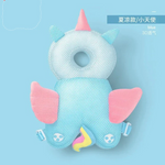 Blue unicorn-shaped baby head protection pillow