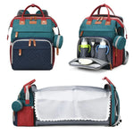 Multifunctional Bed Diaper Backpack Baby Girl Boy Nappy Changing Bag Large Capacity Folding Crib Nursing Mommy Bag for Travel