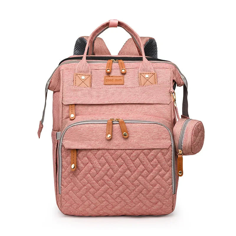 Multifunctional Bed Diaper Backpack Baby Girl Boy Nappy Changing Bag Large Capacity Folding Crib Nursing Mommy Bag for Travel